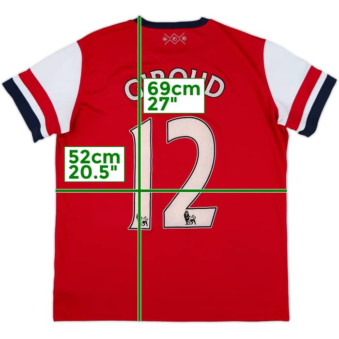 2012-14 Arsenal Home Shirt Giroud #12 - 8/10 - (Women's XL)