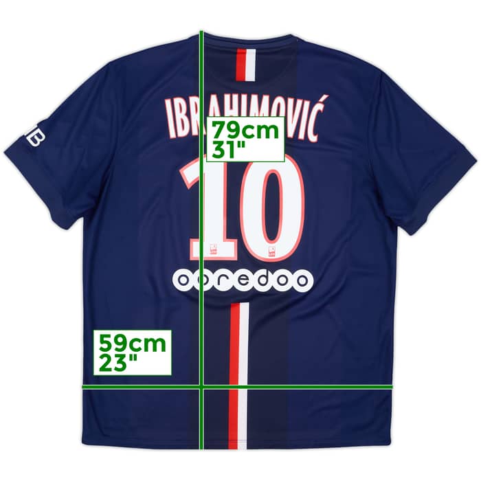 2014-15 Paris Saint-Germain Home Shirt Ibrahimovic #10 - 8/10 - (XL)