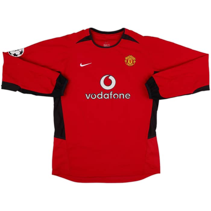 2002-04 Manchester United Home L/S Shirt V.Nistelrooy #10 - 6/10 - (XL.Boys)