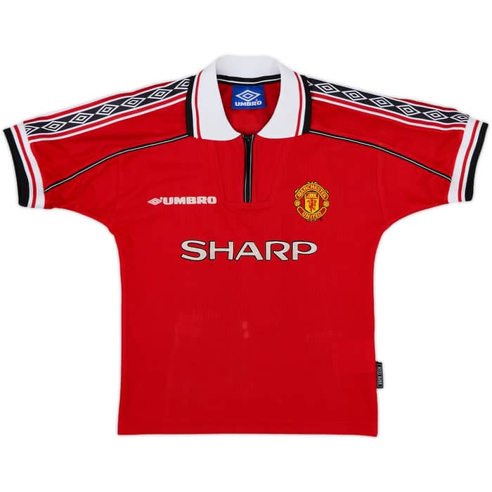 1998-00 Manchester United Home Shirt Beckham #7 - 7/10 - (M.Boys)