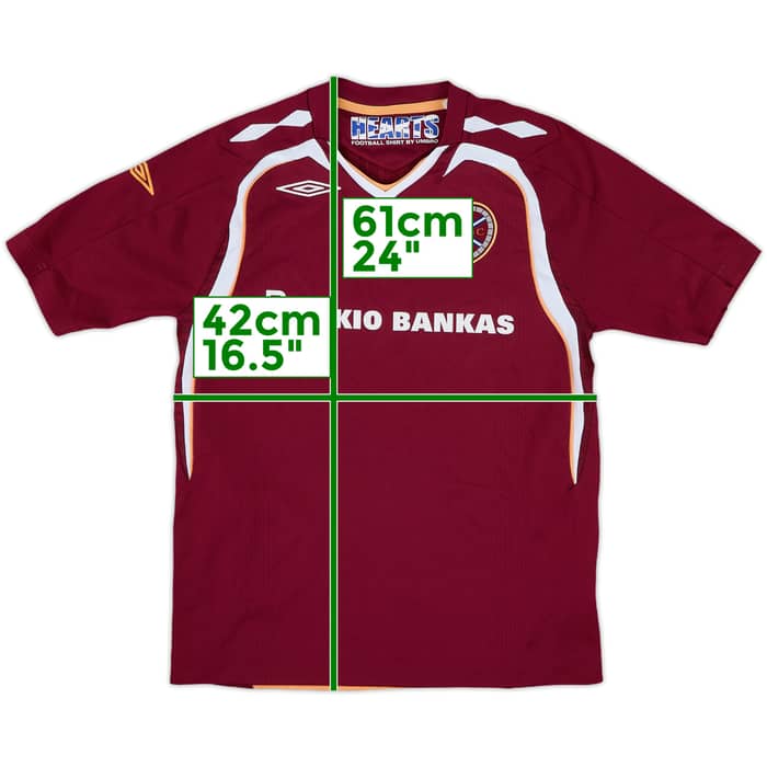 2007-08 Hearts Home Shirt - 9/10 - (M.Boys)