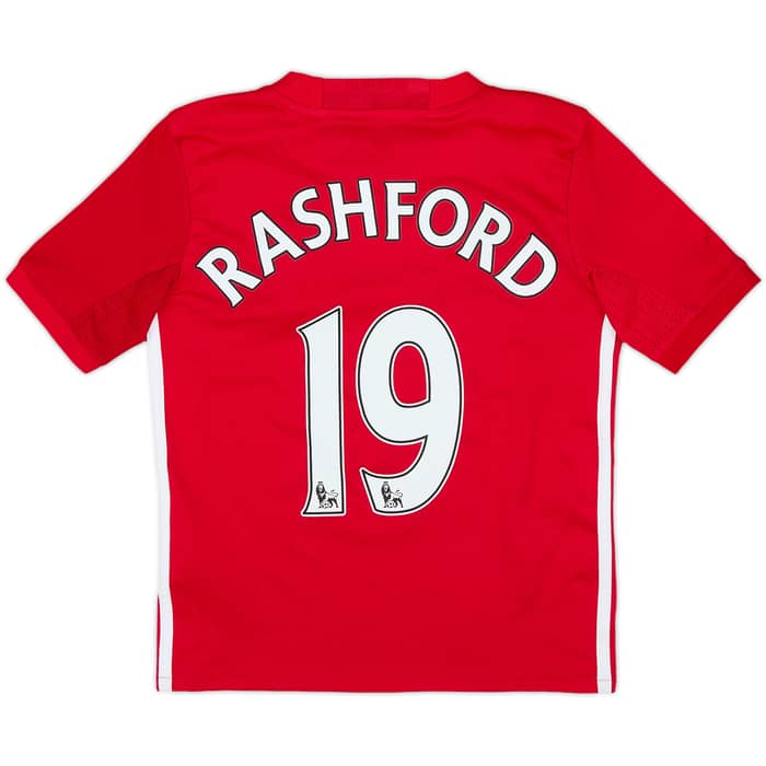 2016-17 Manchester United Home Shirt Rashford #19 - 7/10 - (7-8 Years)