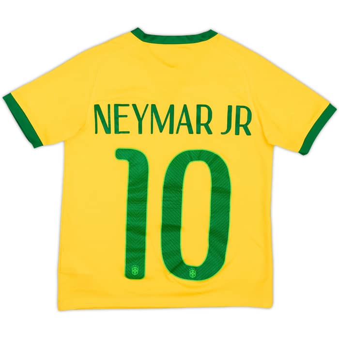 2014-15 Brazil Home Shirt Neymar Jr #10 - 6/10 - (S.Boys)
