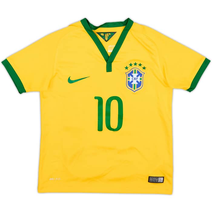 2014-15 Brazil Home Shirt Neymar Jr #10 - 6/10 - (S.Boys)