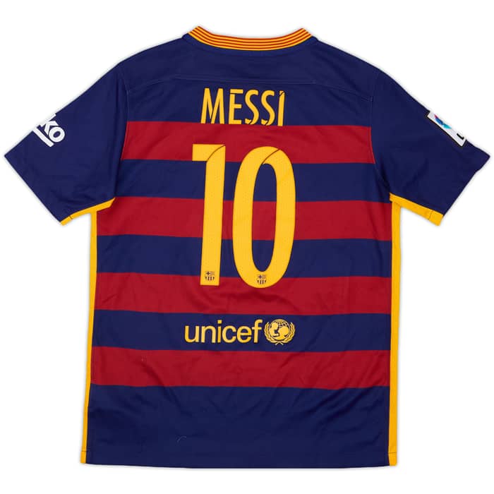 2015-16 Barcelona Home Shirt Messi #10 - 8/10 - (L.Boys)