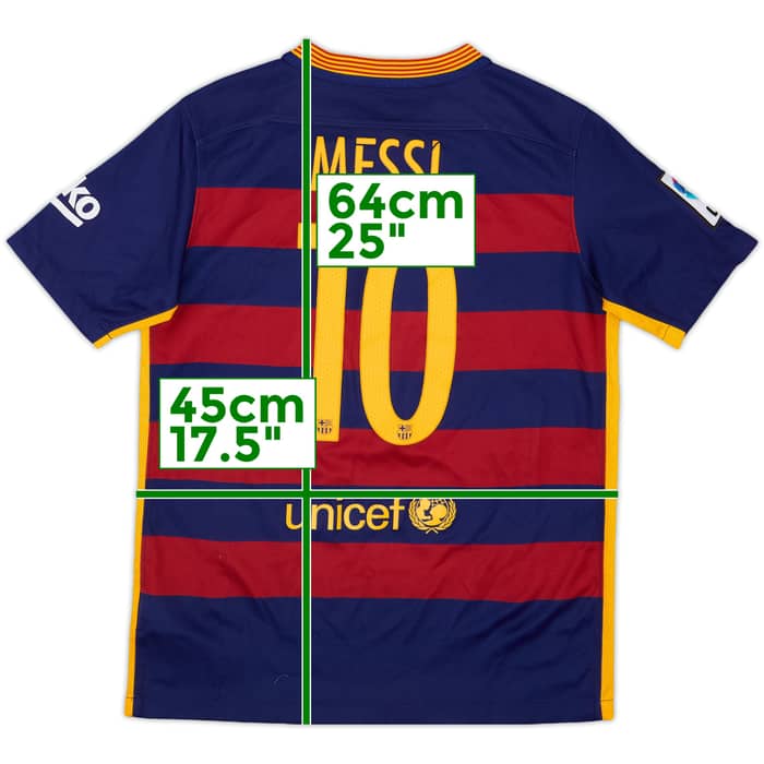 2015-16 Barcelona Home Shirt Messi #10 - 8/10 - (L.Boys)