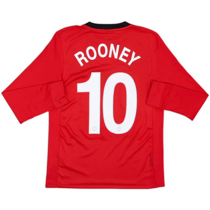 2009-10 Manchester United Home L/S Shirt Rooney #10 - 7/10 - (S)