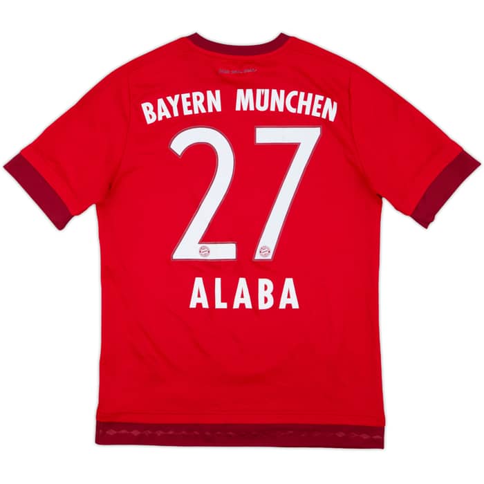 2015-16 Bayern Munich Home Shirt Alaba #27 - 7/10 - (XL.Boys)