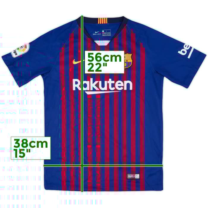2018-19 Barcelona Home Shirt - 9/10 - (L.Boys)