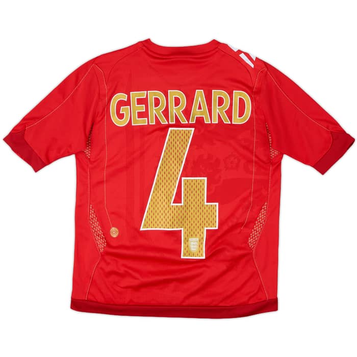 2006-08 England Away Shirt Gerrard #4 - 7/10 - (S.Boys)