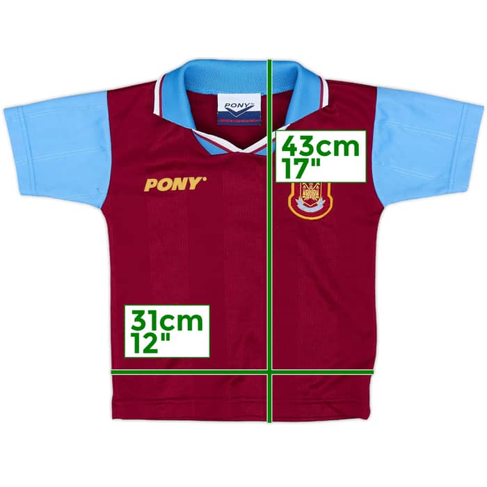 1997-98 West Ham Home Shirt - 8/10 - (2-3 Years)
