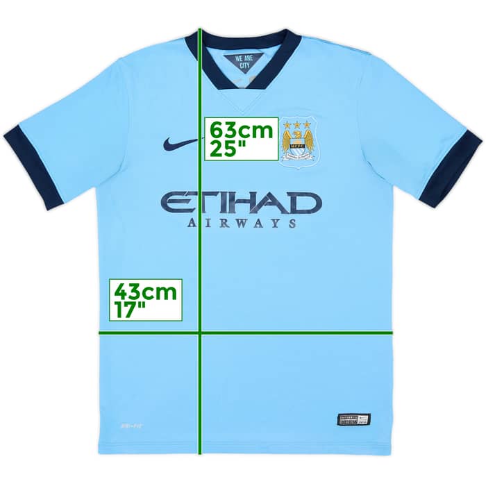 2014-15 Manchester City Home Shirt - 8/10 - (L.Boys)