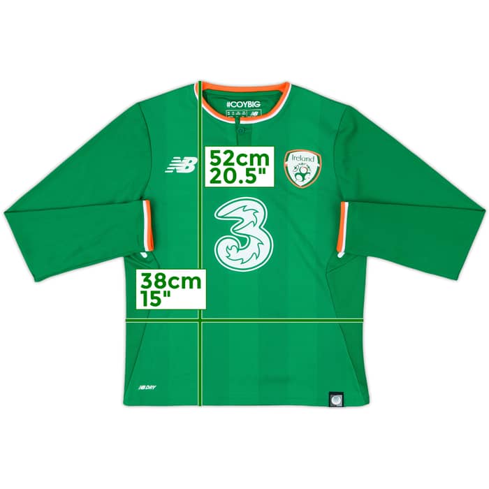 2017-18 Ireland Home L/S Shirt - 9/10 - (S.Boys)