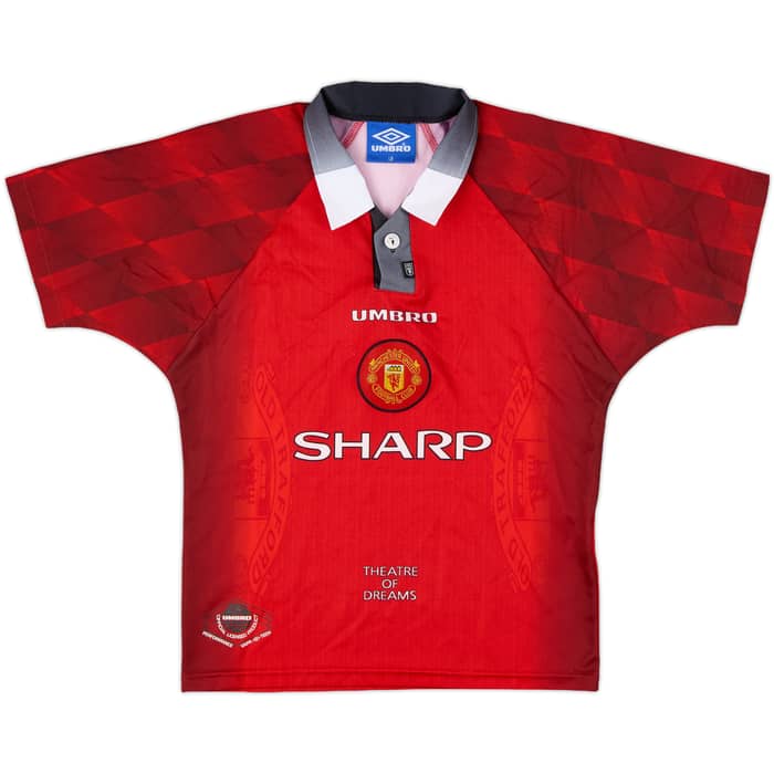 1996-98 Manchester United Home Shirt - 9/10 - (L.Boys)
