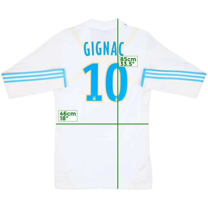 2011-12 Olympique Marseille Player Issue TechFit Home L/S Shirt Gignac #10 - 6/10 - (XL)