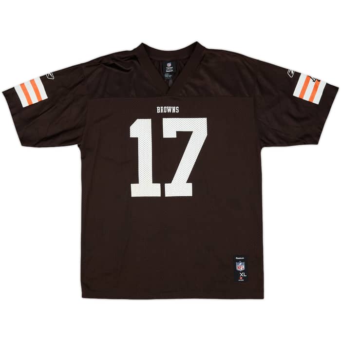 2008-09 Cleveland Browns Edwards #17 Reebok Replica Home Jersey - 8/10 - (XL.Boys)