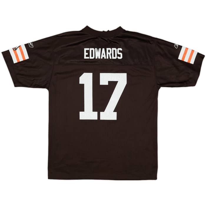 2008-09 Cleveland Browns Edwards #17 Reebok Replica Home Jersey - 8/10 - (XL.Boys)