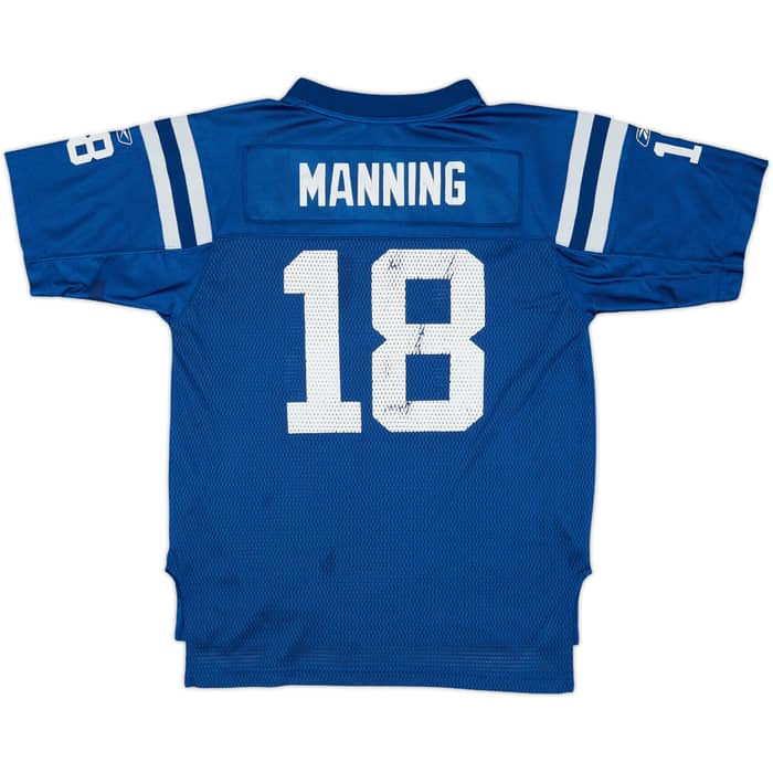 2008-11 Indianapolis Colts Manning #18 Reebok On Field Home Jersey - 5/10 - (L.Boys)