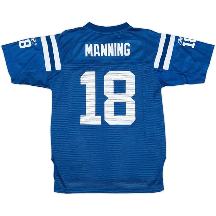 2008-11 Indianapolis Colts Manning #18 Reebok On Field Home Jersey - 8/10 - (L.Boys)