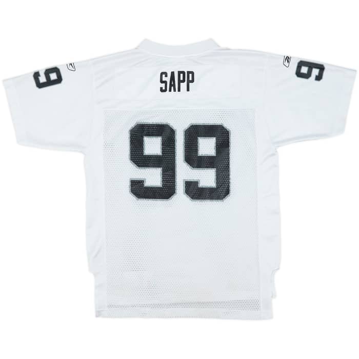 2005-06 Oakland Raiders Sapp #99 Reebok On Field Away Jersey - 5/10 - (L.Boys)