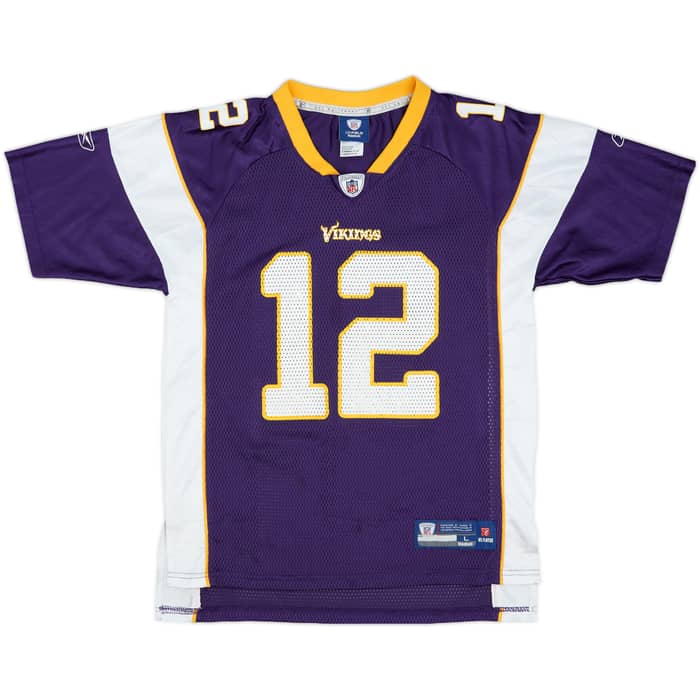 2009-11 Minnesota Vikings Harvin #12 Reebok On Field Home Jersey - 9/10 - (L.Boys)