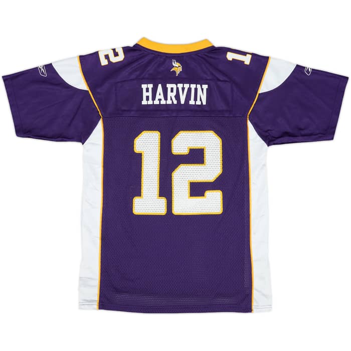 2009-11 Minnesota Vikings Harvin #12 Reebok On Field Home Jersey - 9/10 - (L.Boys)