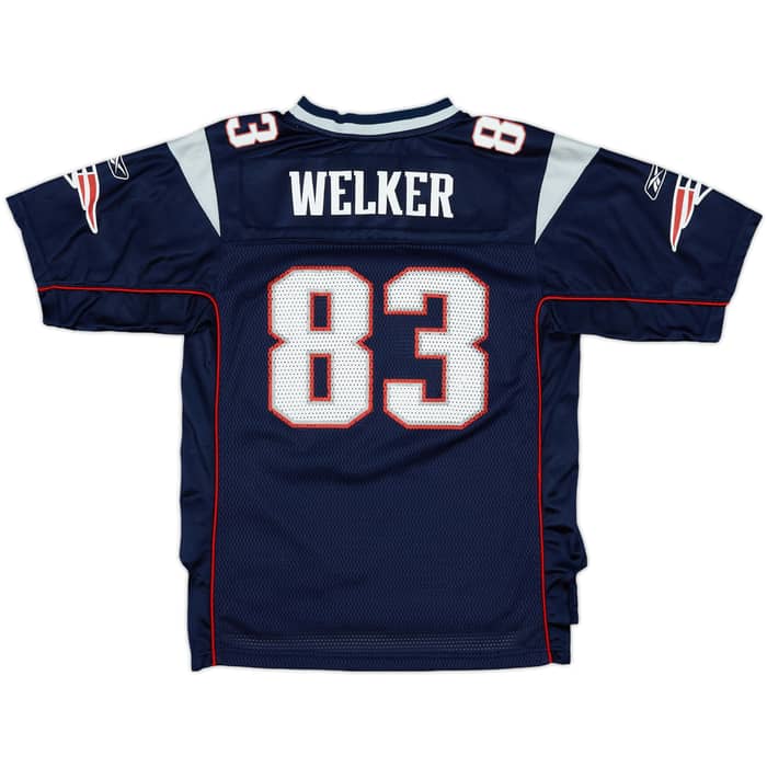 2008-11 New England Patriots Welker #83 Reebok On Field Home Jersey - 9/10 - (L.Boys)