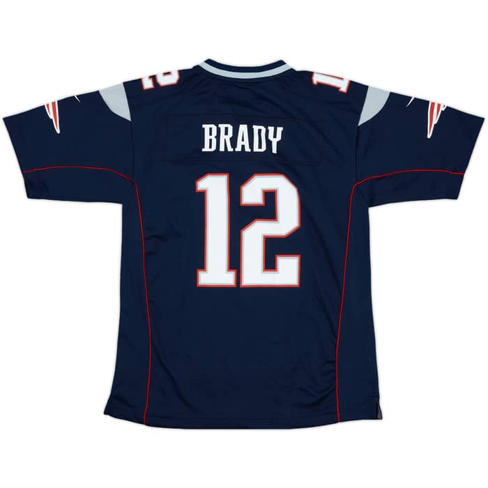 2012-19 New England Patriots Brady #12 Nike Game Home Jersey - 6/10 - (L.Boys)