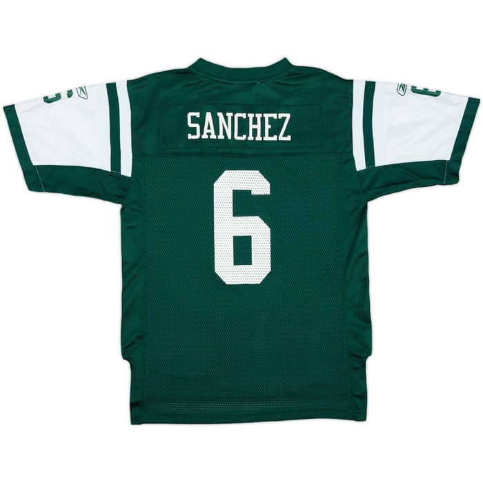 2009 New York Jets Sanchez #6 Reebok On Field Home Jersey - 9/10 - (L.Boys)