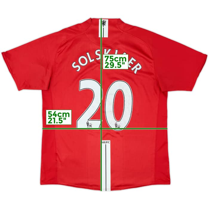 2007-09 Manchester United Home Shirt Solskjaer #20 - 5/10 - (L)