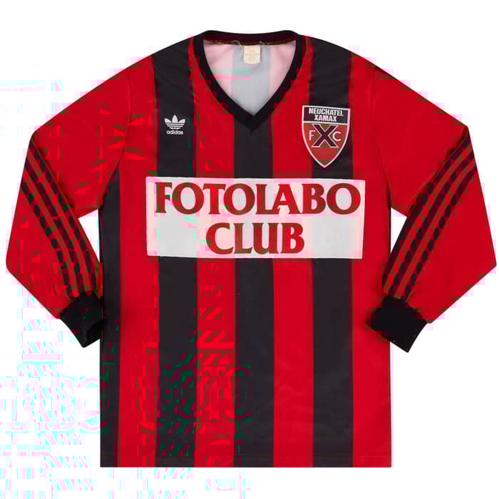 1987-88 Neuchatel Xamax Match Issue Home L/S Shirt #24