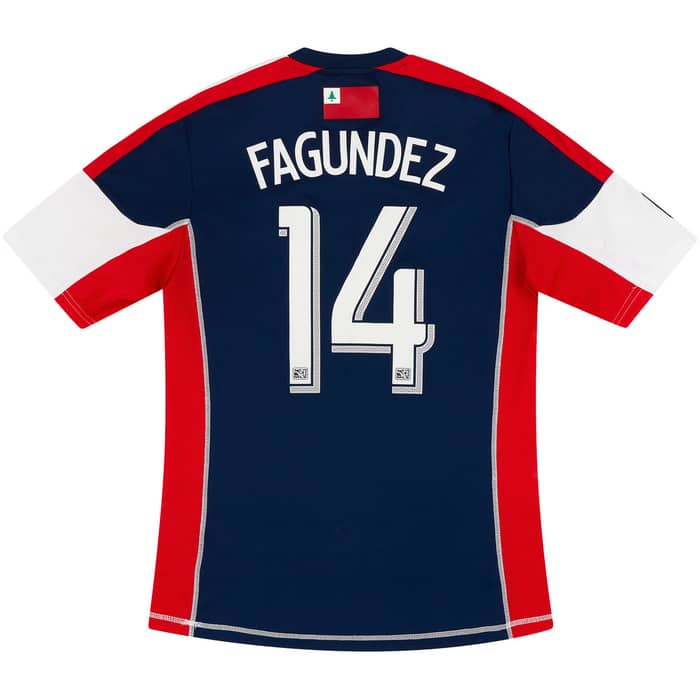 2012-13 New England Revolution Match Issue Home Shirt Fagundez #14