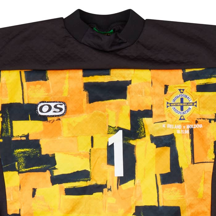 1998 Northern Ireland Match Worn GK Shirt #1 (Fettis) v Moldova
