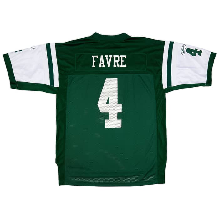 2008 New York Jets Favre #4 Reebok On Field Home Jersey (Excellent) L