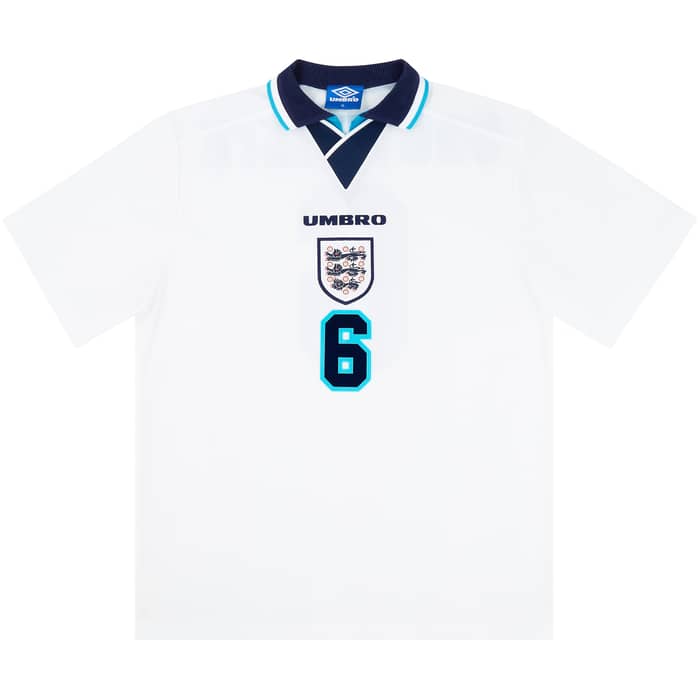 1995-97 England Home Shirt Southgate #6 - 8/10 - (XL)