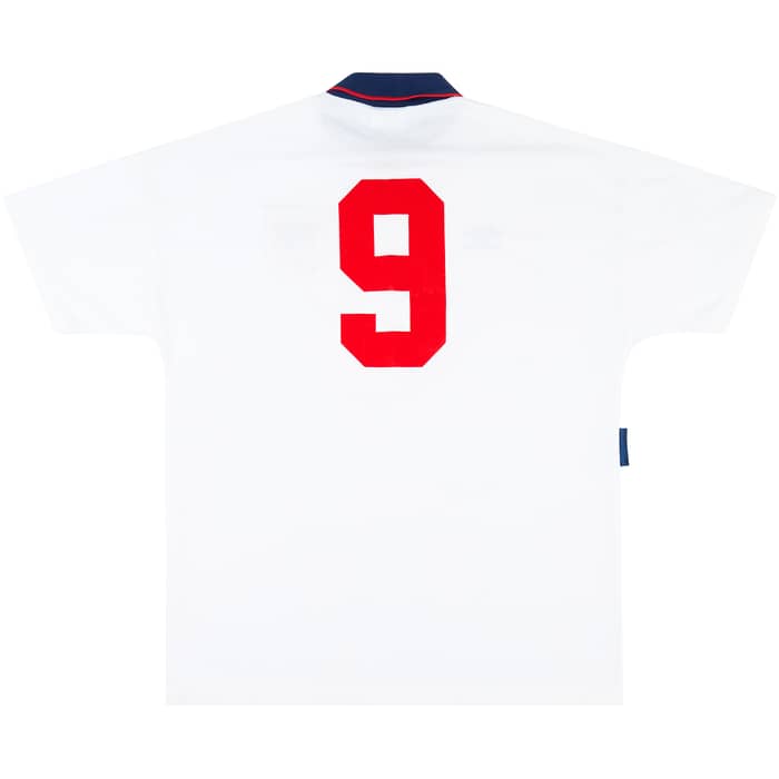 1993-95 England Home Shirt #9 - 9/10 - (XL)