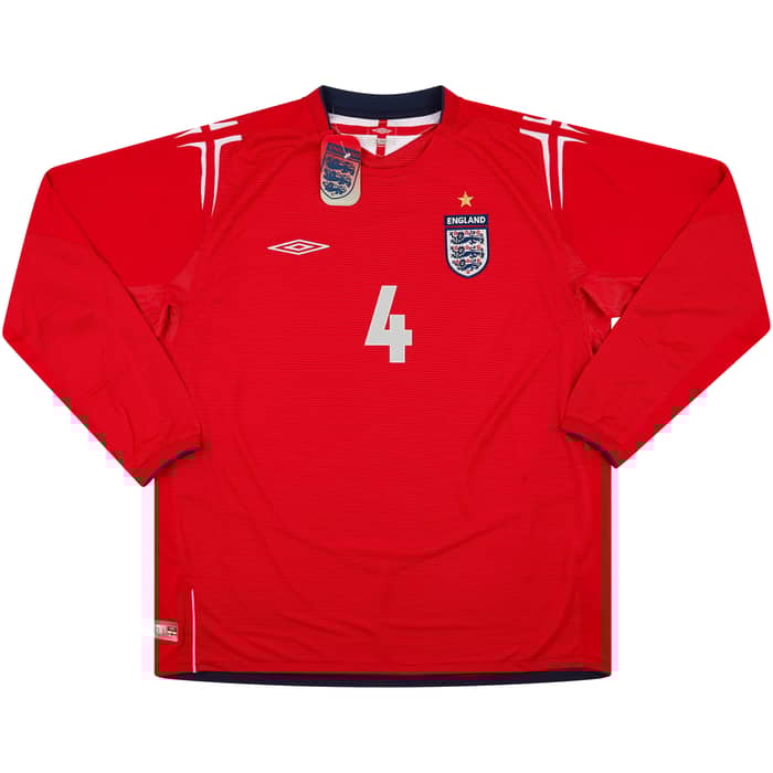 2004-06 England Away L/S Shirt Gerrard #4 (XXL)
