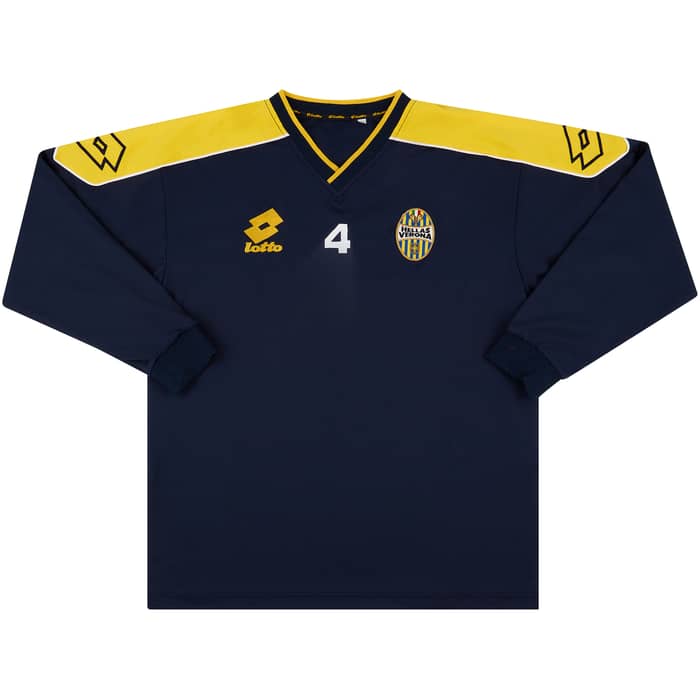 2000-02 Hellas Verona Player Issue Lotto L/S Training Shirt #4 - 8/10 - (XL)