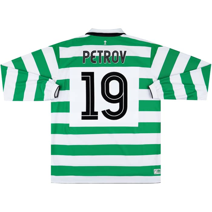 2004-05 Celtic Home L/S Shirt Petrov #19 - 8/10 - (XL)