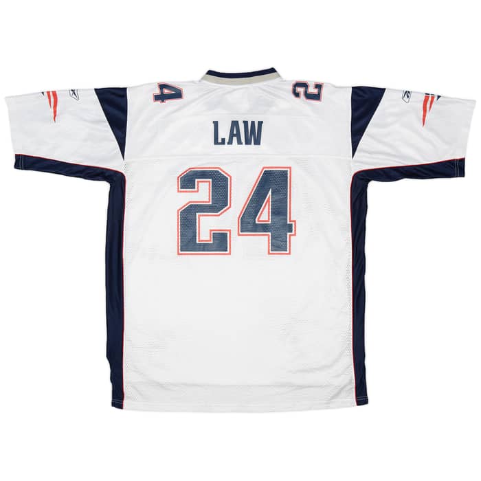 2002-04 New England Patriots Law #24 Reebok On Field Away Jersey (Very Good) XXL