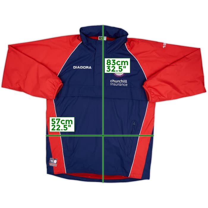 2005-06 Crystal Palace Diadora 1/4 Zip Hooded Rain Jacket - 8/10 - (S)
