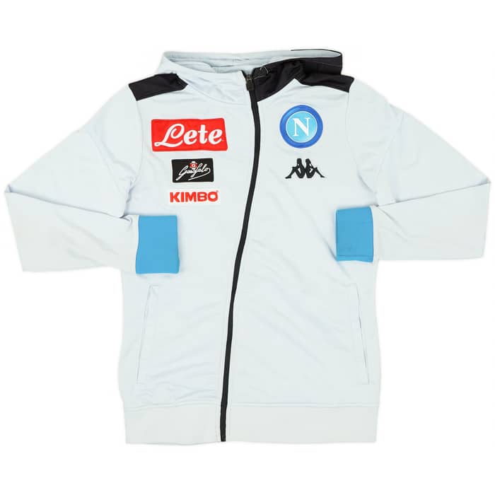 2018-19 Napoli Kappa Hooded Track Jacket - 8/10 - (L.Boys)