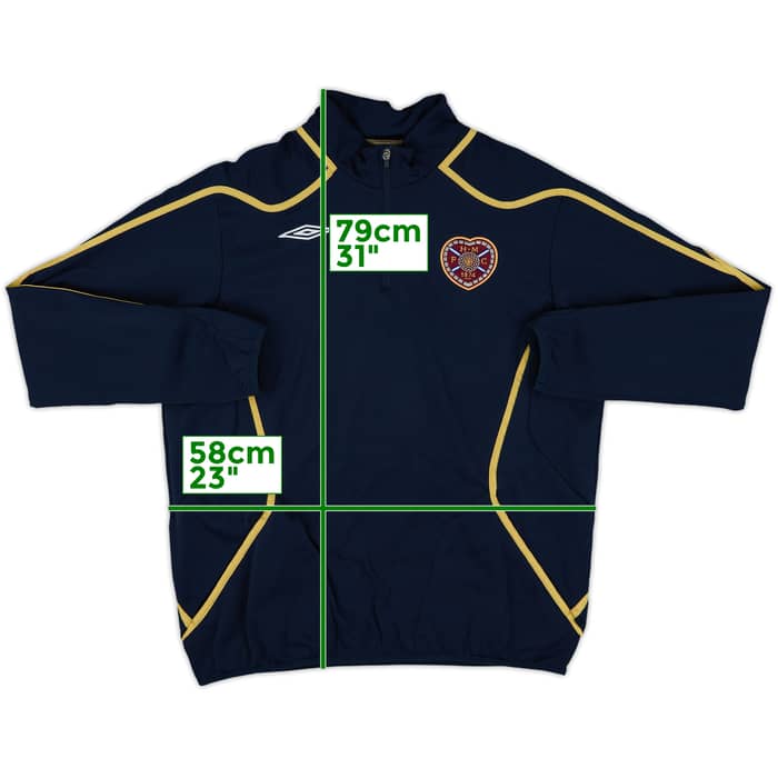 2007-08 Hearts Umbro 1/4 Zip Drill Top - 10/10 - (XL)