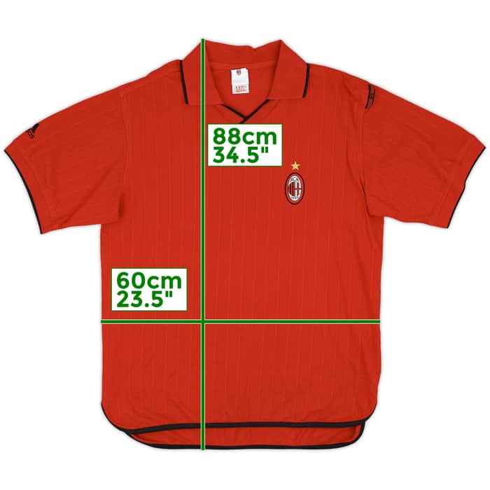 2001-02 AC Milan adidas Polo Shirt - 9/10 - (M)
