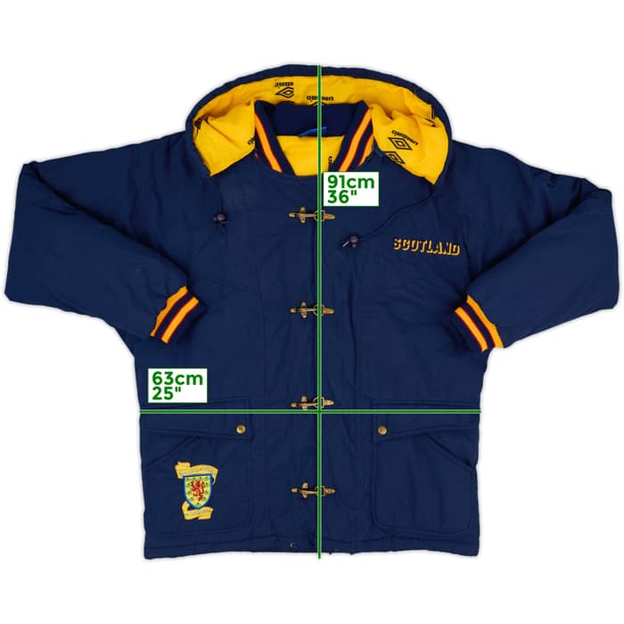 1990-92 Scotland Umbro Padded Hooded Bench Coat - 8/10 - (M)