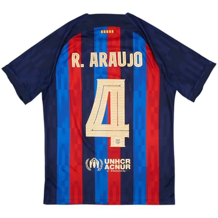 2022-23 Barcelona Home Shirt R. Araujo #4 - 5/10 - (M)