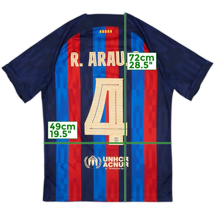 2022-23 Barcelona Home Shirt R. Araujo #4 - 5/10 - (M)