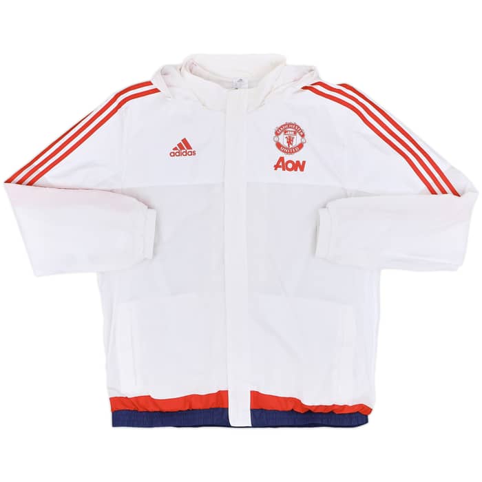 2015-16 Manchester United adidas Hooded Rain Jacket - 9/10 - (XXL)