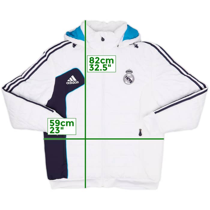 2011-12 Real Madrid adidas Padded Hooded Bench Coat - 8/10 - (L)