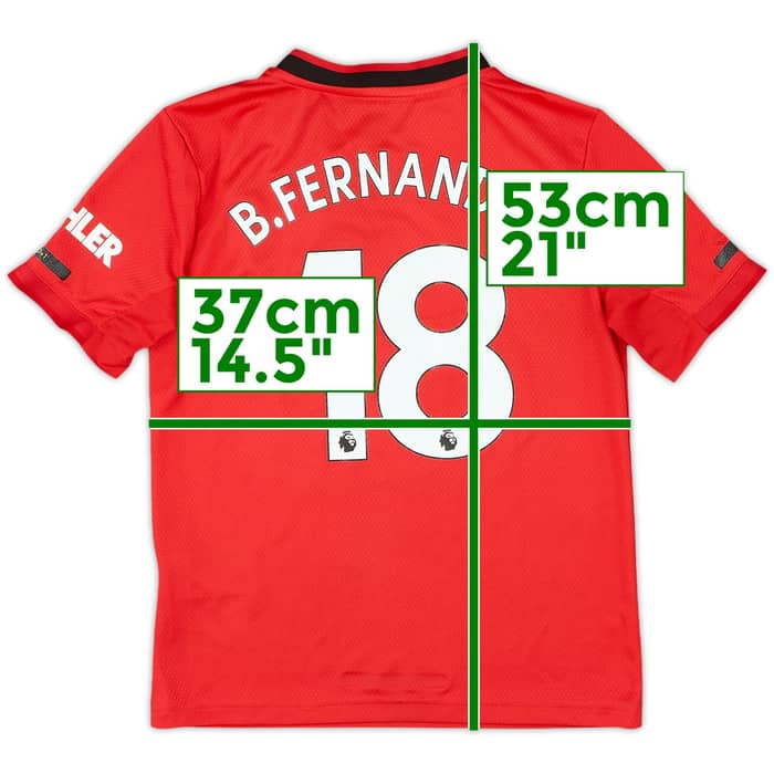 2019-20 Manchester United Home Shirt B.Fernandes #18 - 8/10 - (S.Boys)